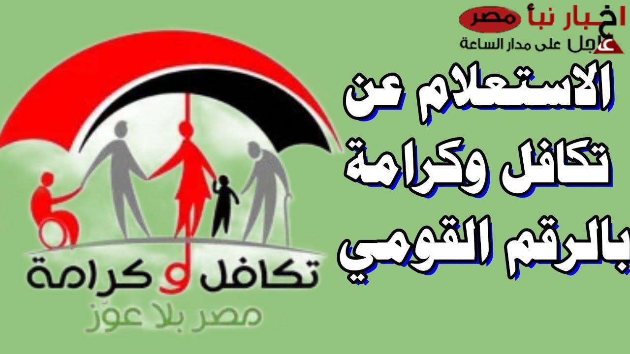 من هنا.. رابط استعلام تكافل وكرامة بالرقم القومي عبر tk.moss.gov.eg وأهم شروط استحقاق الدعم