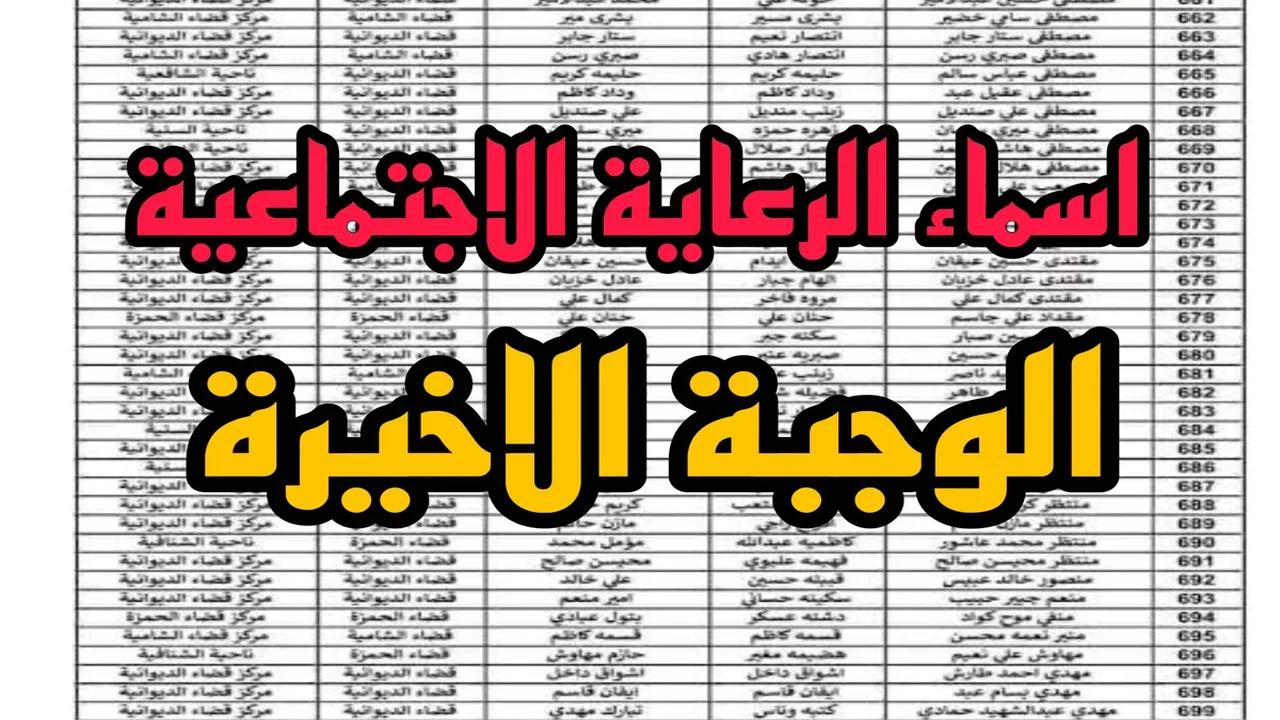 كشوفات أسماء الرعاية الاجتماعية الوجبة الأخيرة وكيفية الاستعلام عنها الكترونيا عبر مظلتي