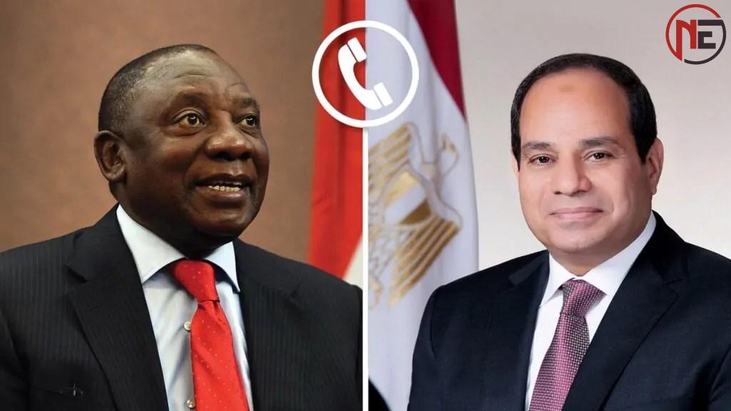 السيسي يتلقى اتصالًا من رئيس جنوب أفريقيا ويبحثان تعزيز الشراكة الثنائي ودعم الأمن بالقارة