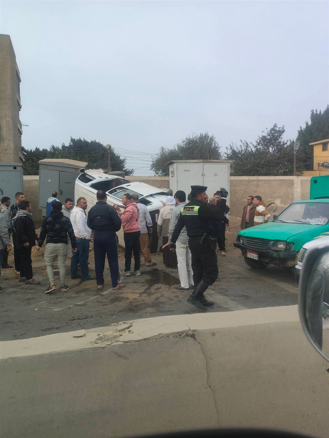 انقلاب سيارة ميكروباص بالمنوفية