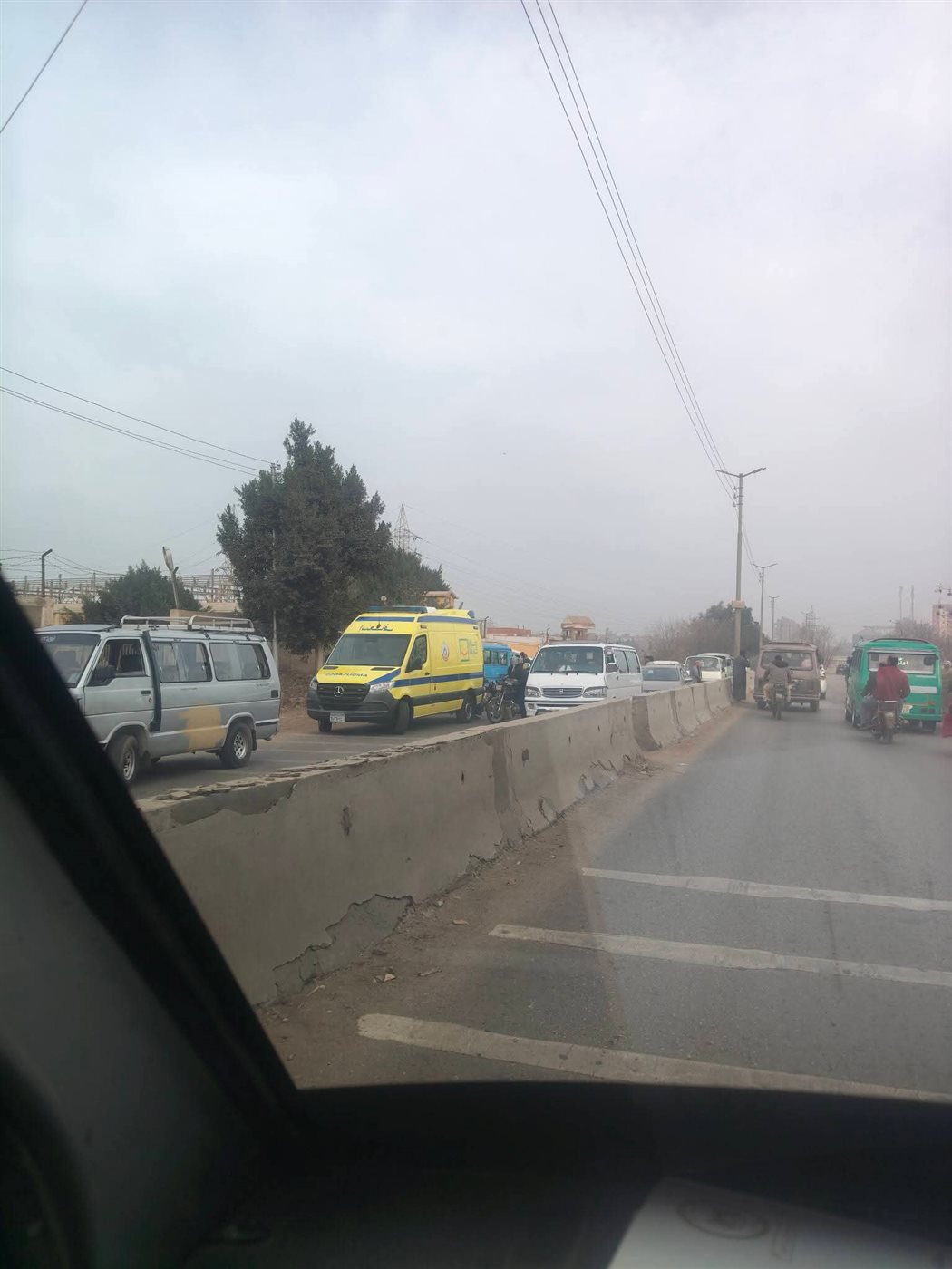 انقلاب سيارة ميكروباص بالمنوفية