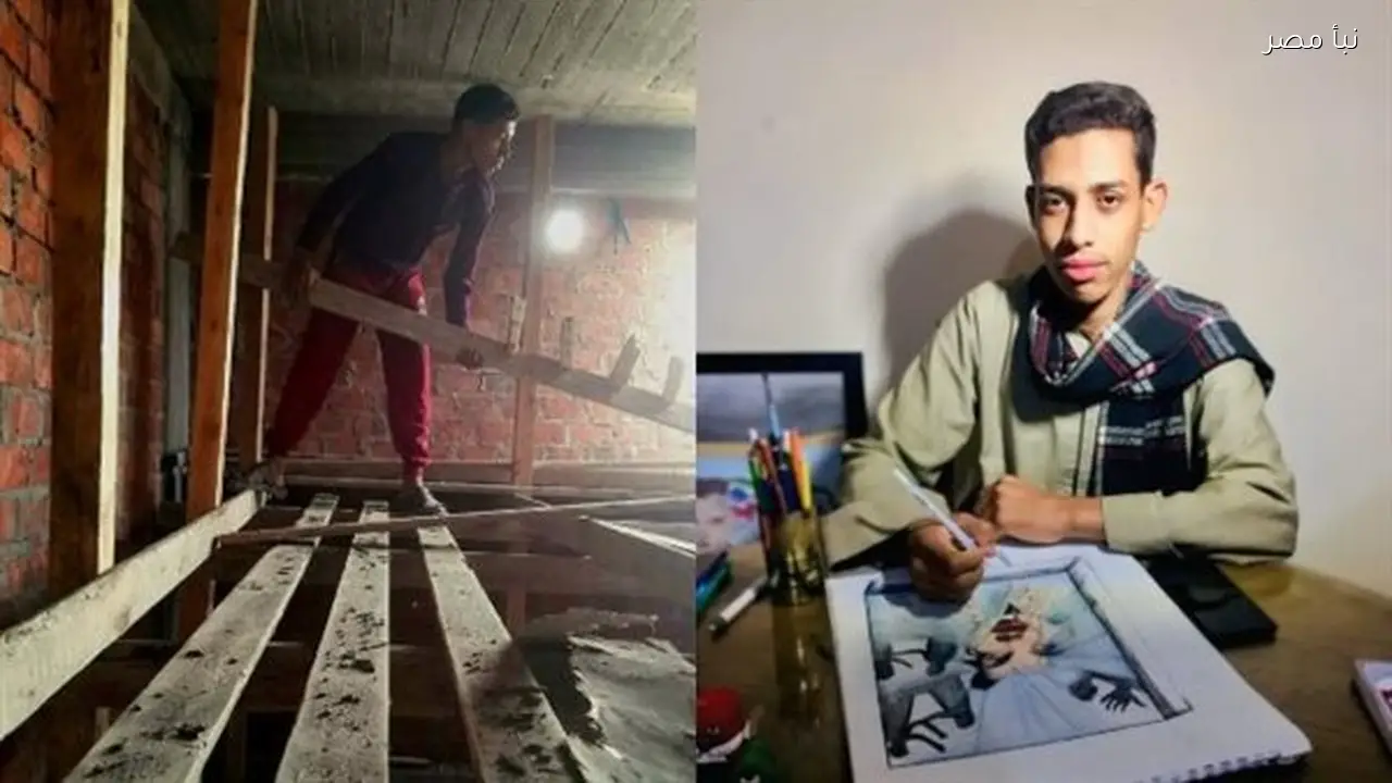 شاب سوهاجي يتحدى الظروف ويبحث عن حلمه بعد وفاة والده من النجارة إلى الرسم والكتابة لدعم أسرته