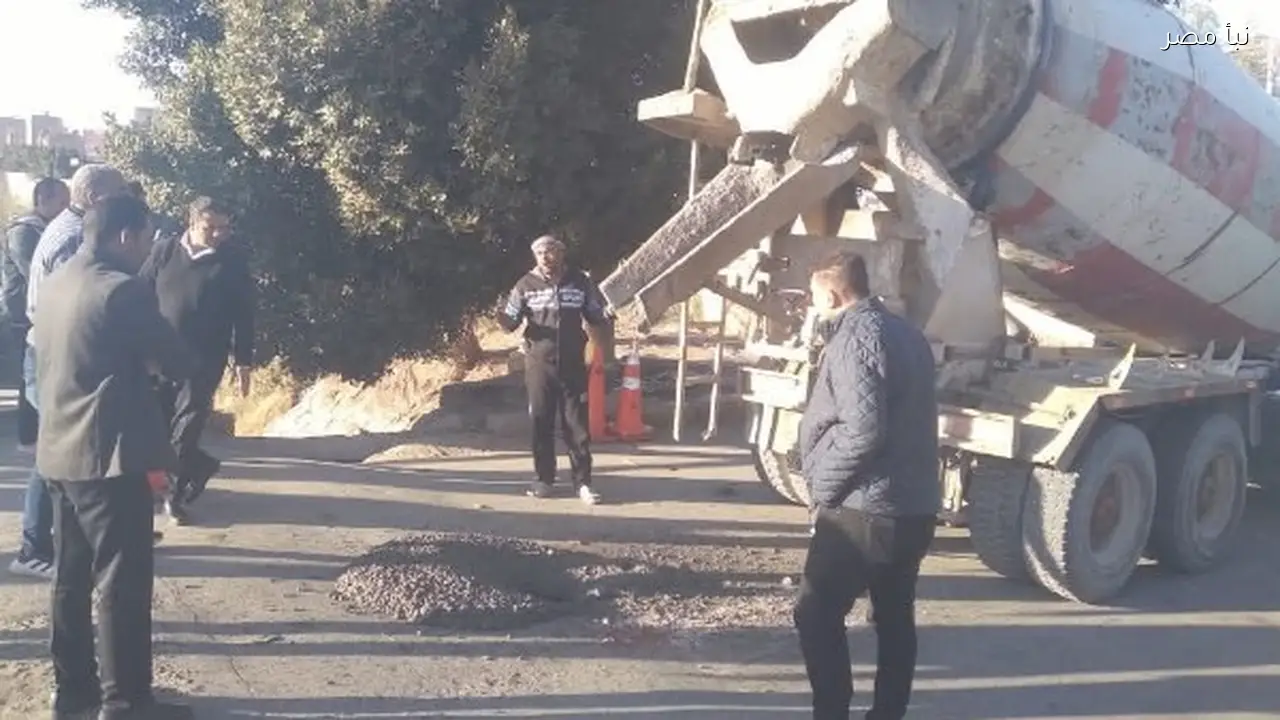 إصلاح هبوط أرضي مفاجئ في كوبري ماقوسة جنوب مدينة المنيا حفاظا على سلامة المرور