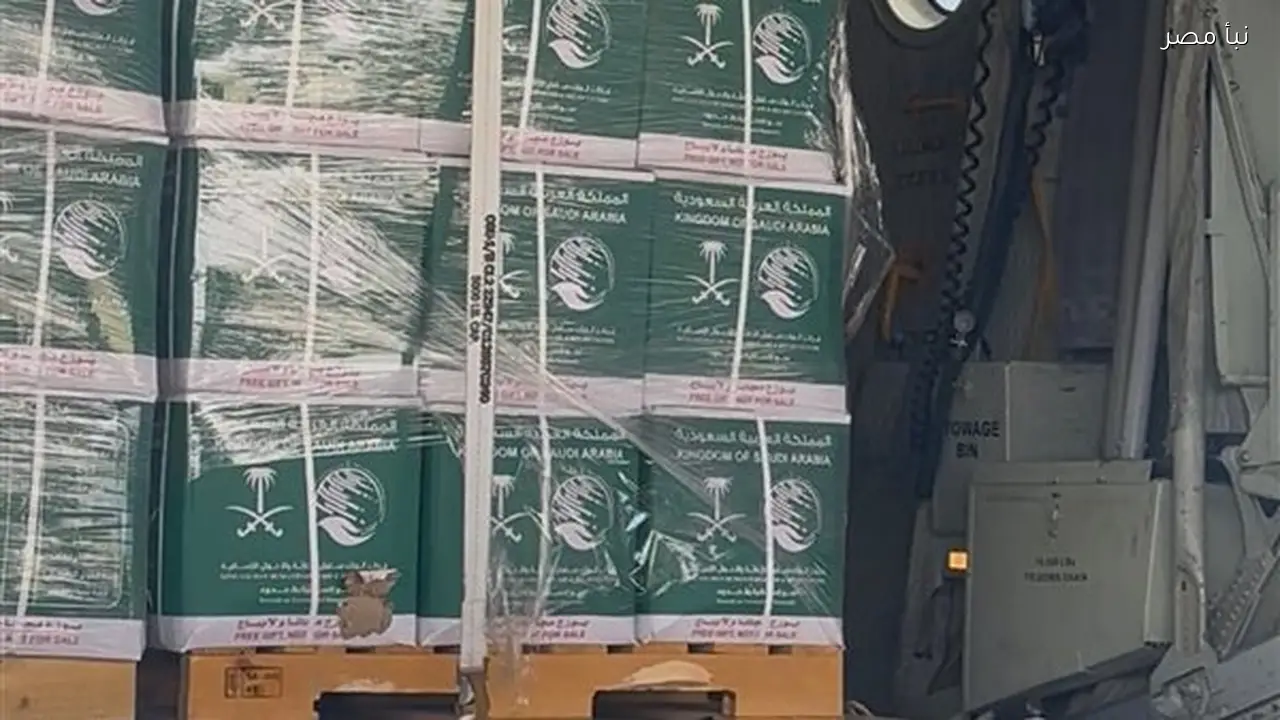 الهلال الأحمر المصري يستقبل الطائرة الثانية والثمانين من المساعدات السعودية بمطار العريش