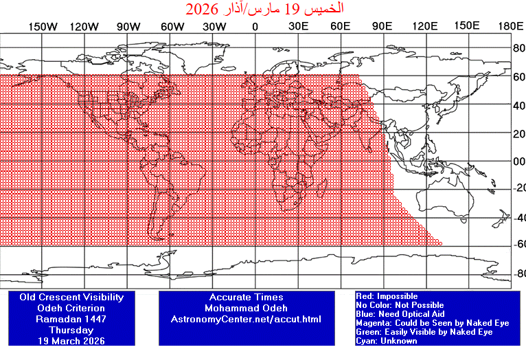 نتائج رصد هلال شوال لعام 1447
