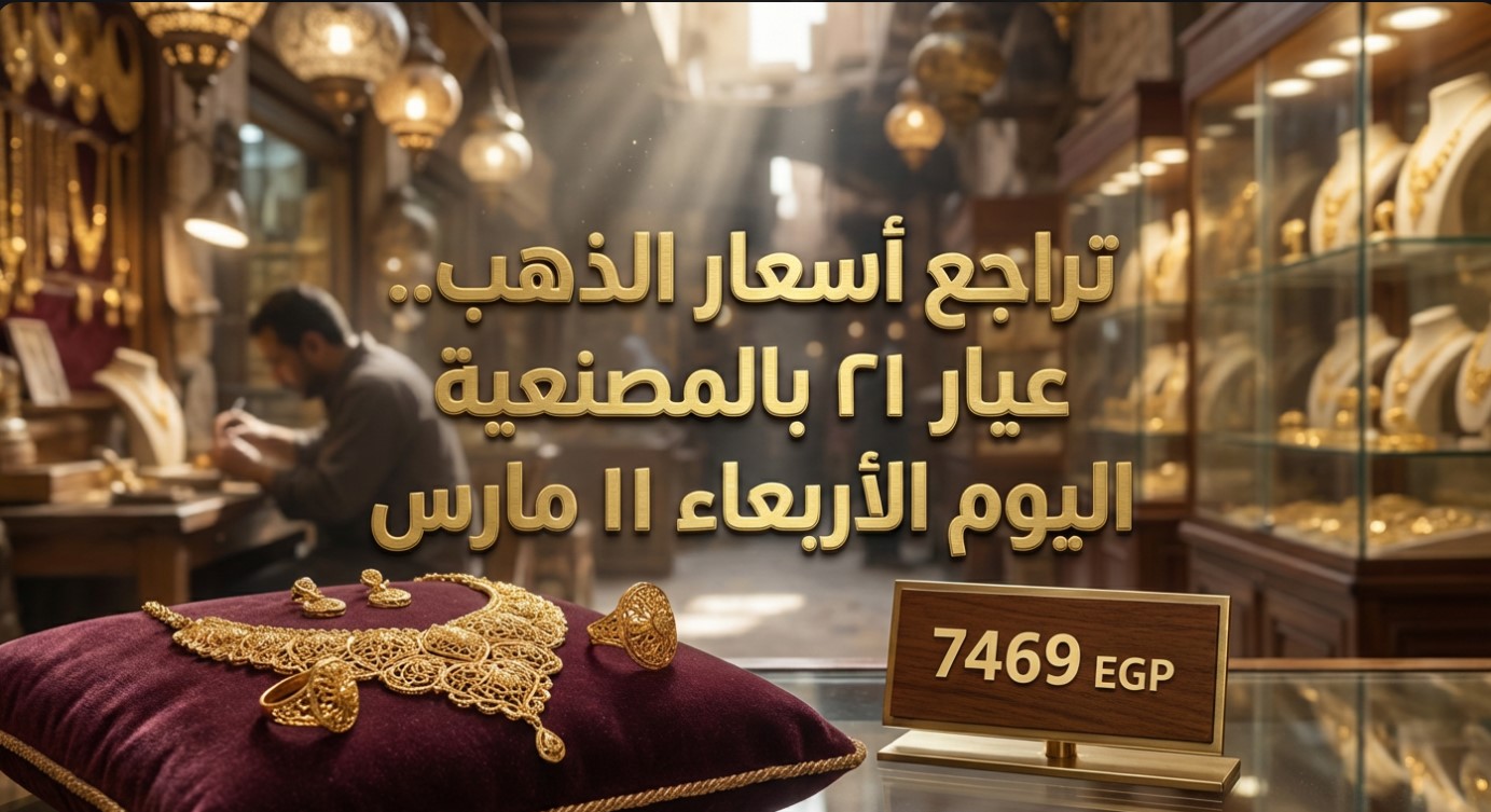 تراجع أسعار الذهب اليوم في مصر عيار 21 بالمصنعية الأربعاء 11 مارس 2026